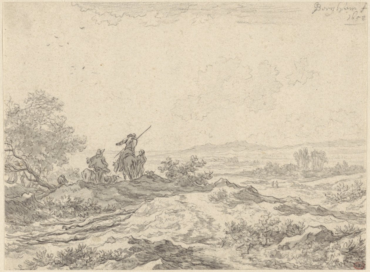 Paisagem de dunas com pastores de Nicolaes Berchem
