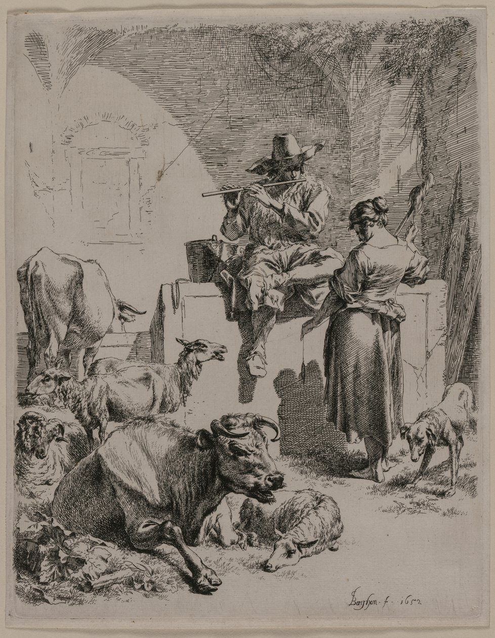 O pastor da tubulação de Nicolaes Berchem