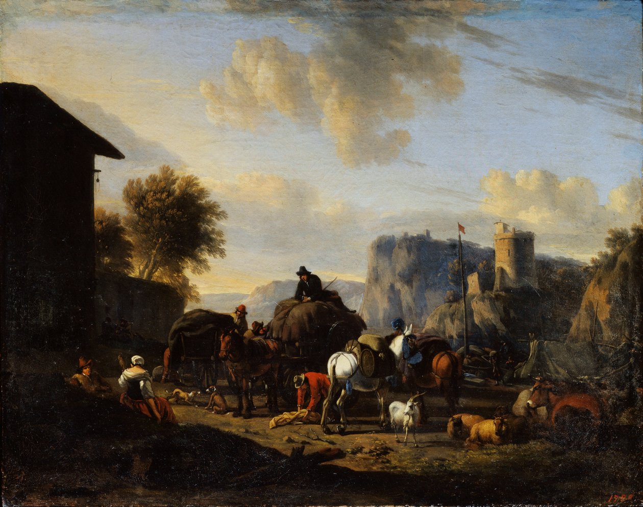 O resto do comboio, século XVII de Nicolaes Pietersz. Berchem