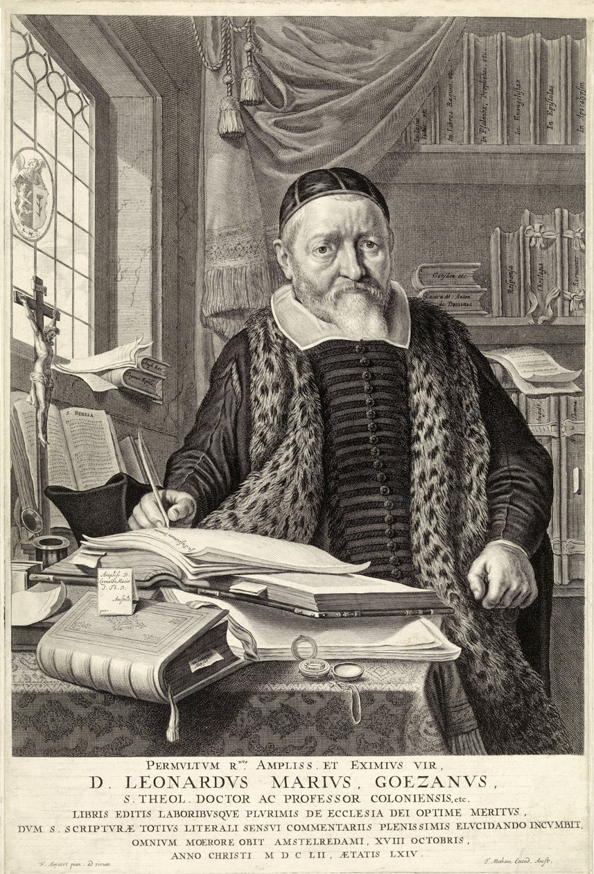 D. Leonardus Marius Goezanus, pub. 1654 (gravura) de Nicolaes Cornelisz (c.1592 1655) Moeyaert