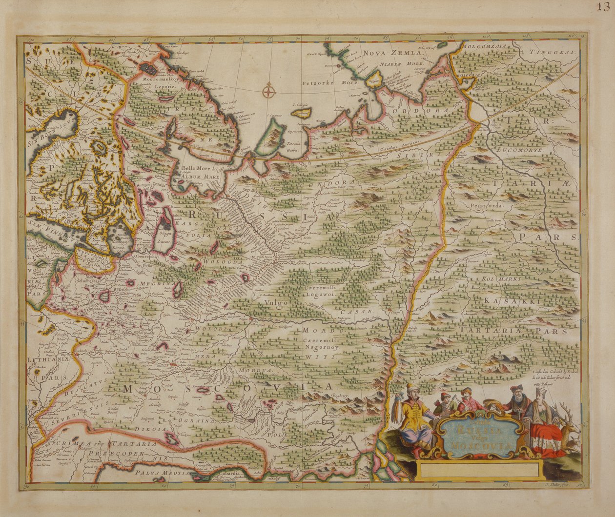 Mapa da Rússia e da Europa Oriental do Atlas Menor, 1745 de Nicolaes Jansz Visscher