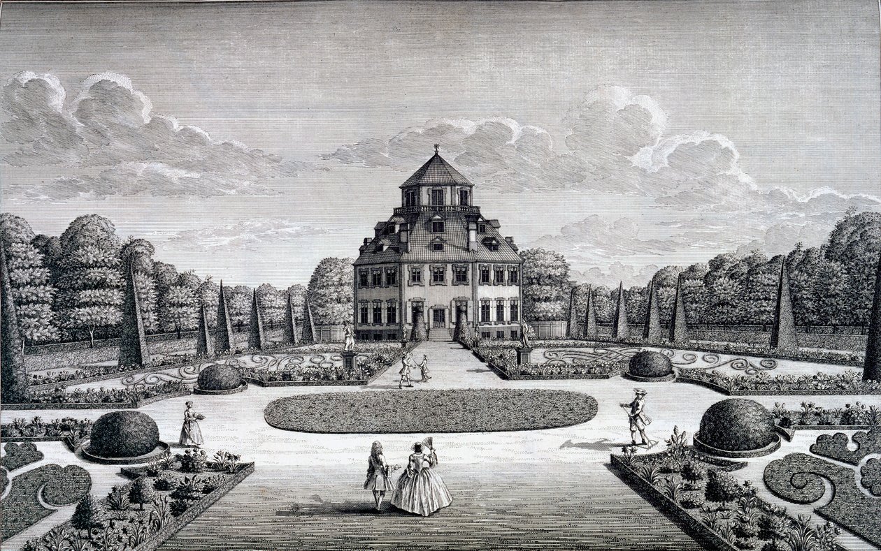 Vista, de, frydenlund, casa, e, jardim de Nicolaes Jansz Visscher