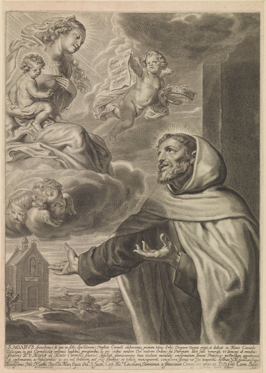 H. Agabus de Jerusalém adora Maria de Nicolaes Lauwers