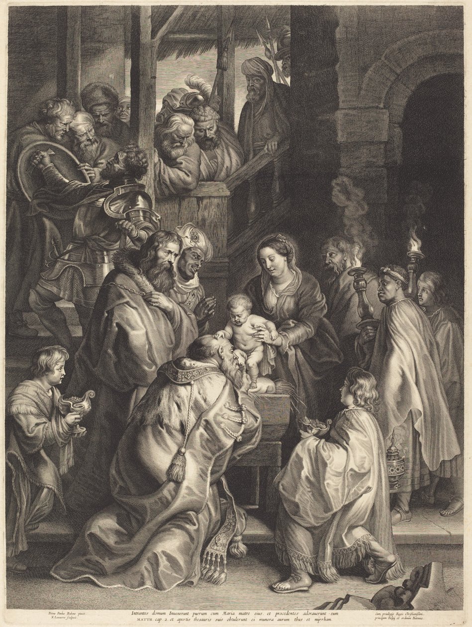 A Adoração dos Magos com Tochas de Nicolaes Lauwers, after Sir Peter Paul Rubens