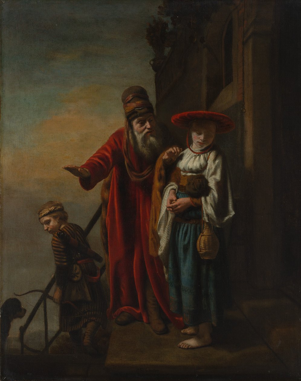 Abraão dispensando Agar e Ismael, 1653. de Nicolaes Maes