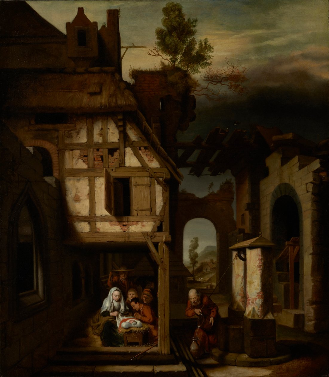 Adoração dos pastores, c.1660 de Nicolaes Maes