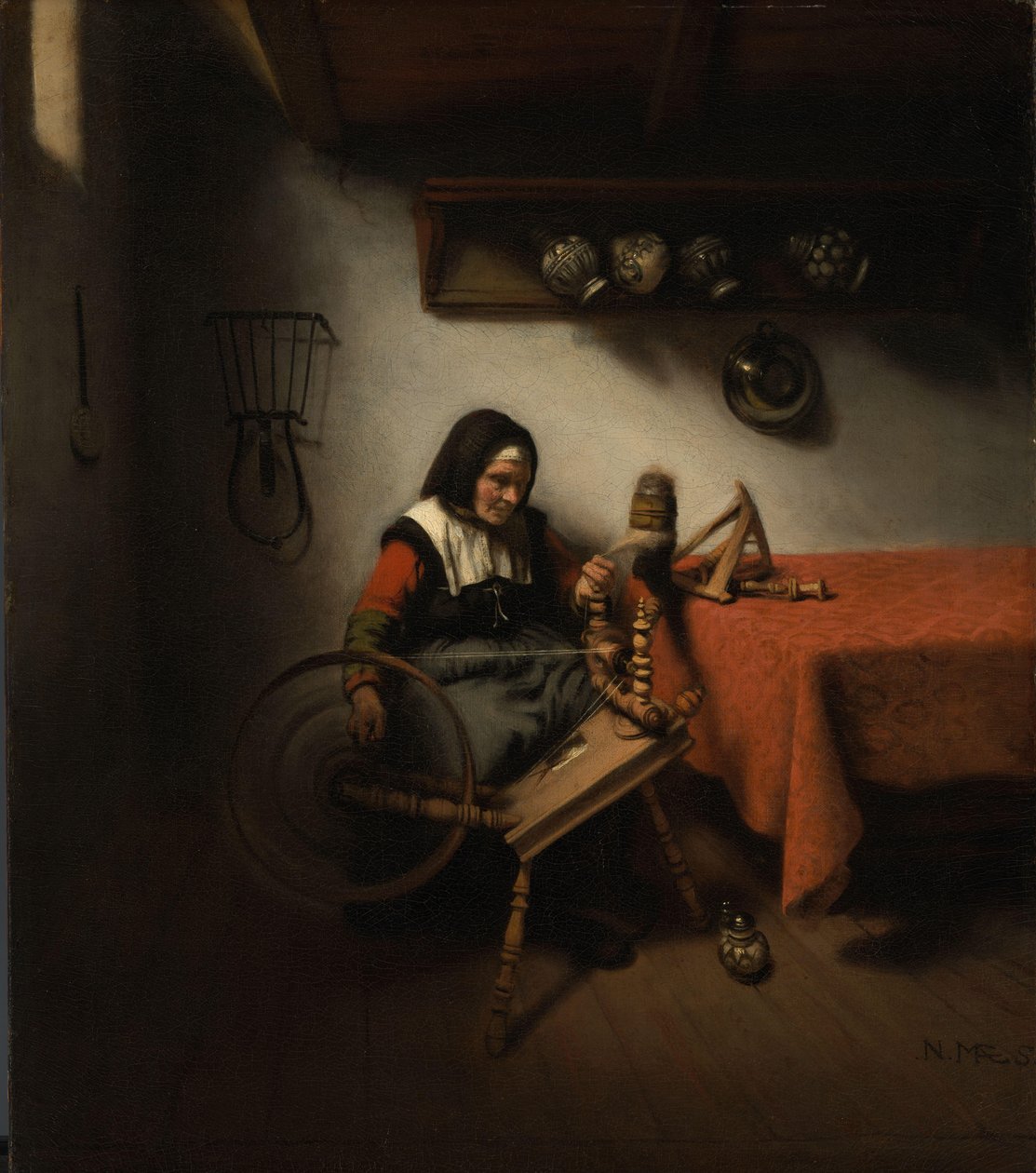 Velha Girando de Nicolaes Maes