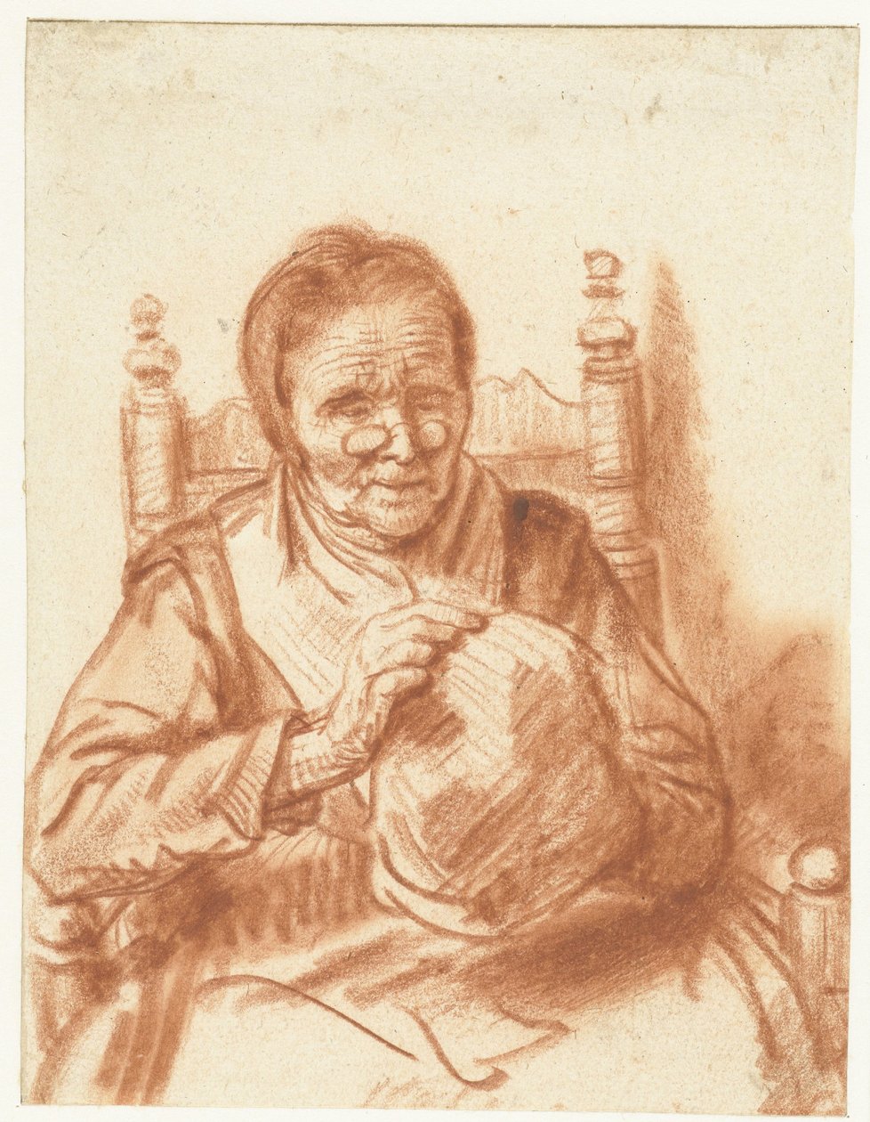 Mulher idosa com touca de Nicolaes Maes
