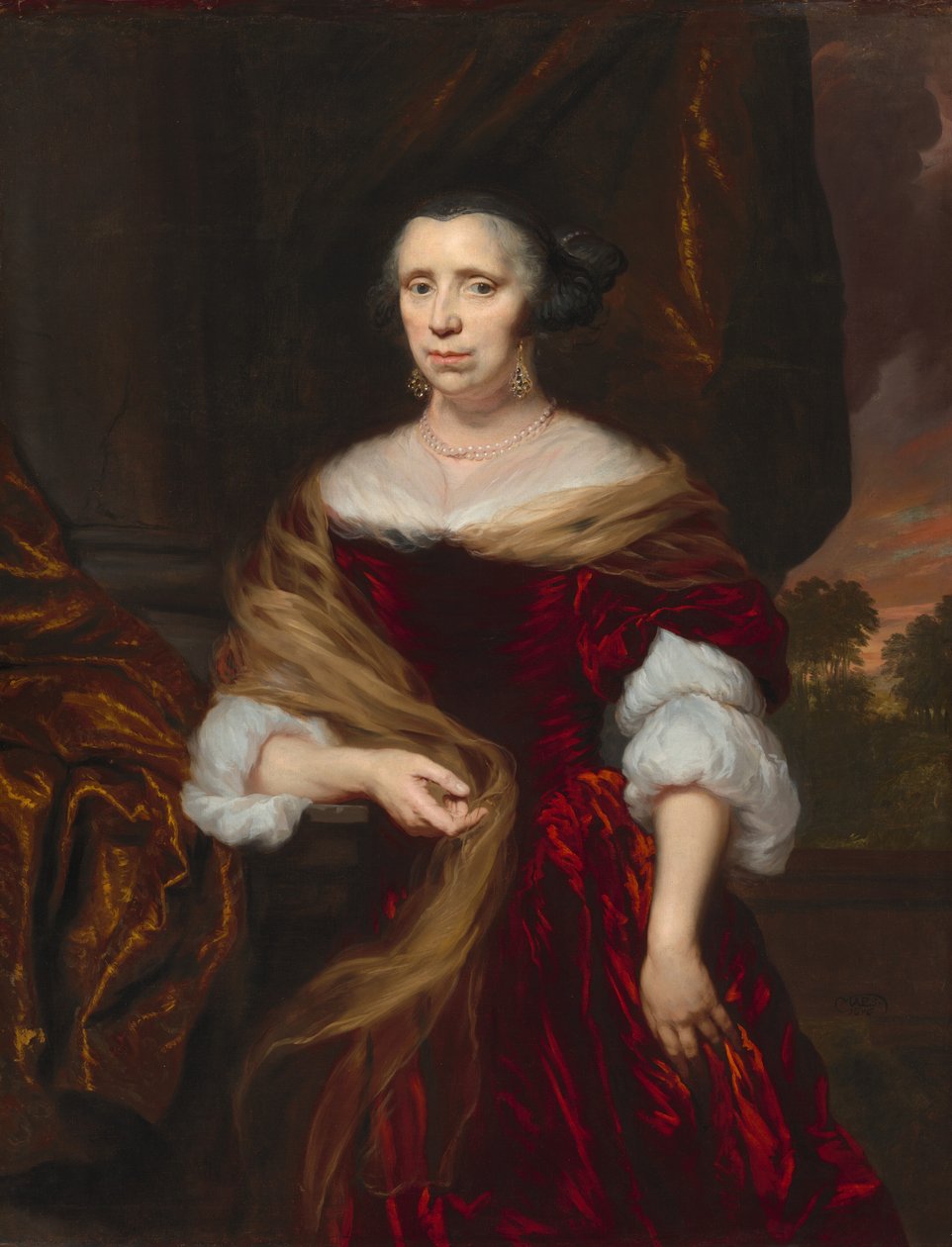 Retrato de uma senhora, 1676. de Nicolaes Maes
