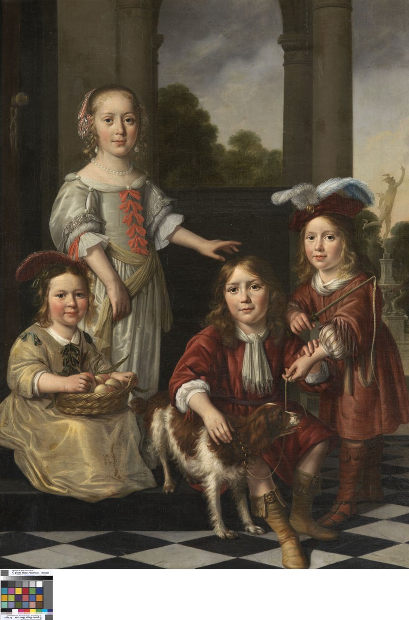 Retrato de quatro crianças de Nicolaes Maes