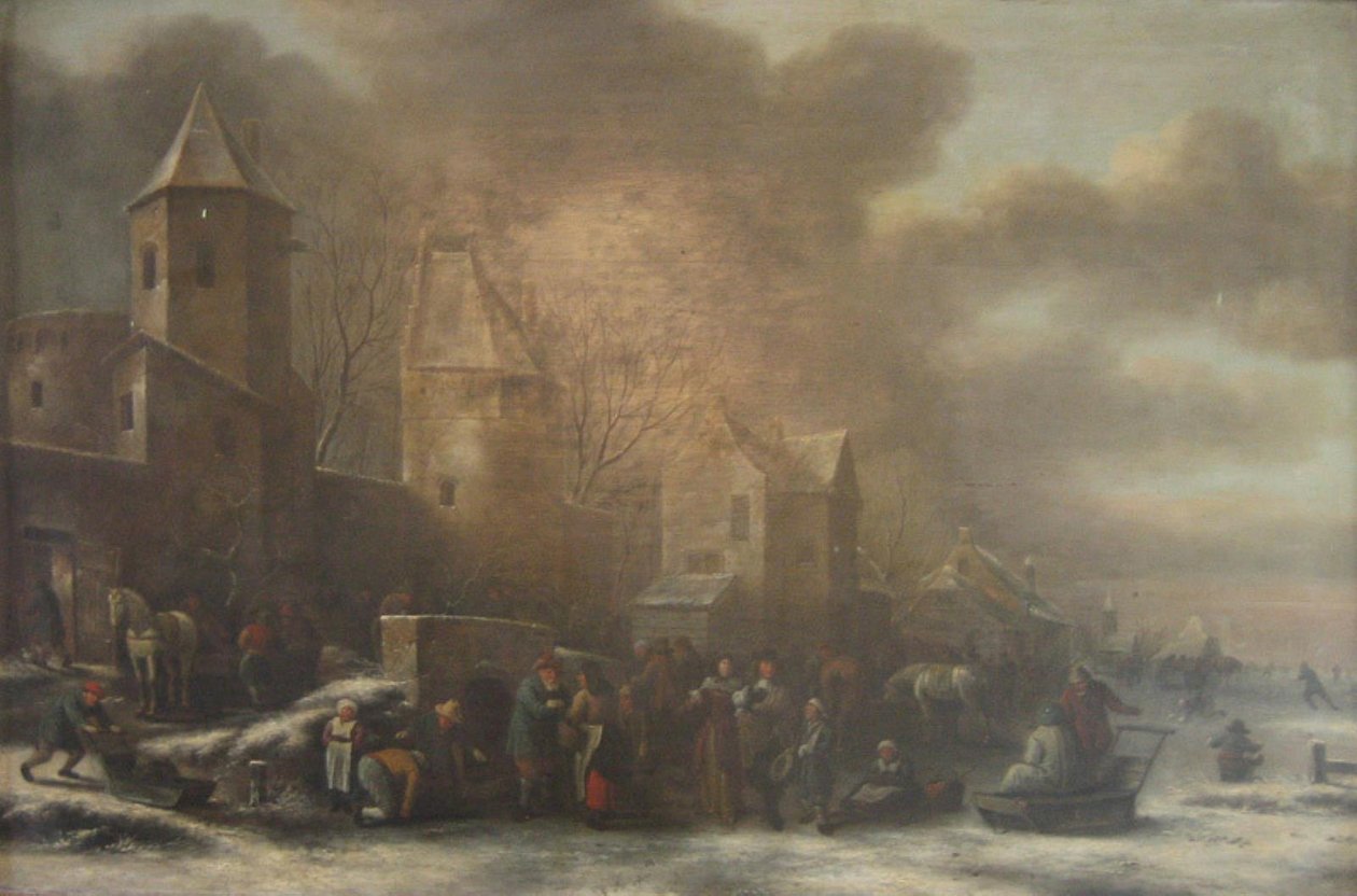 Um cenário de inverno holandês de Nicolaes Molenaer