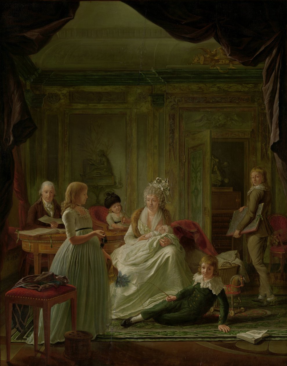 Retrato de Aernout van Beeftingh, a sua esposa Jacoba Maria Boon e os seus filhos
Aernout van Beeftingh (1759-1831) com a sua primeira esposa Jacoba Maria Boon (1760-1800) e os seus filhos de Nicolaes Muys
