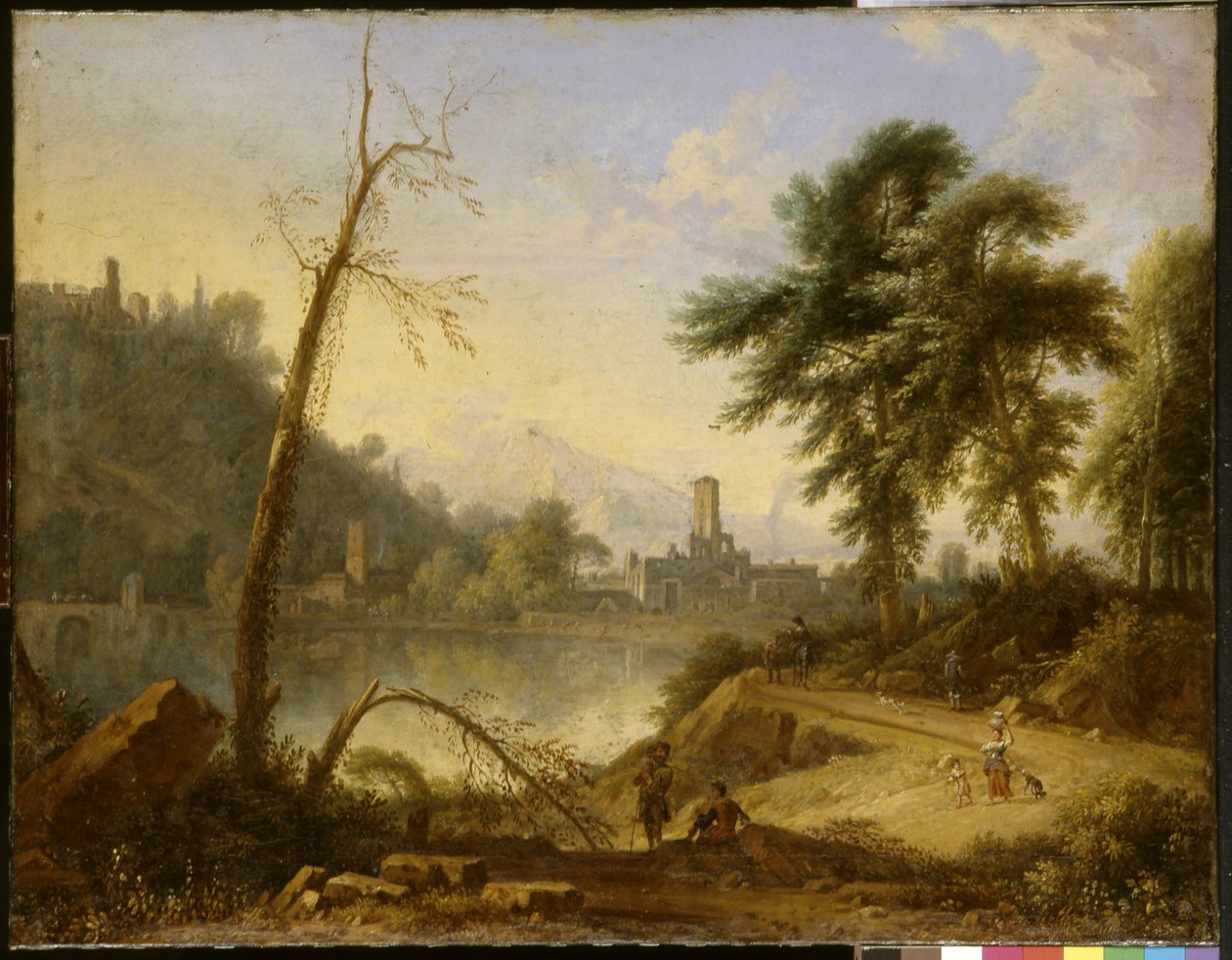 Paisagem italiana com condutor de mula de Nicolaes Piemont