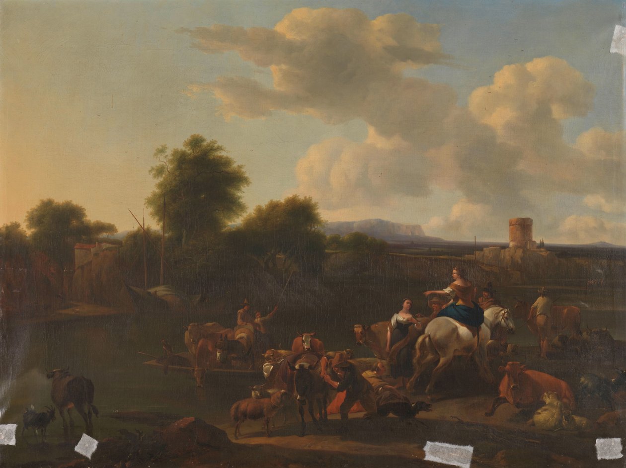 O Ferry de Gado de Nicolaes Pietersz Berchem (copy after)