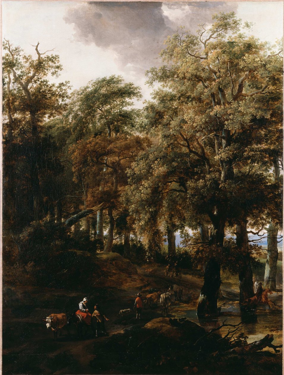 Uma estrada através da floresta de Nicolaes Pietersz. Berchem