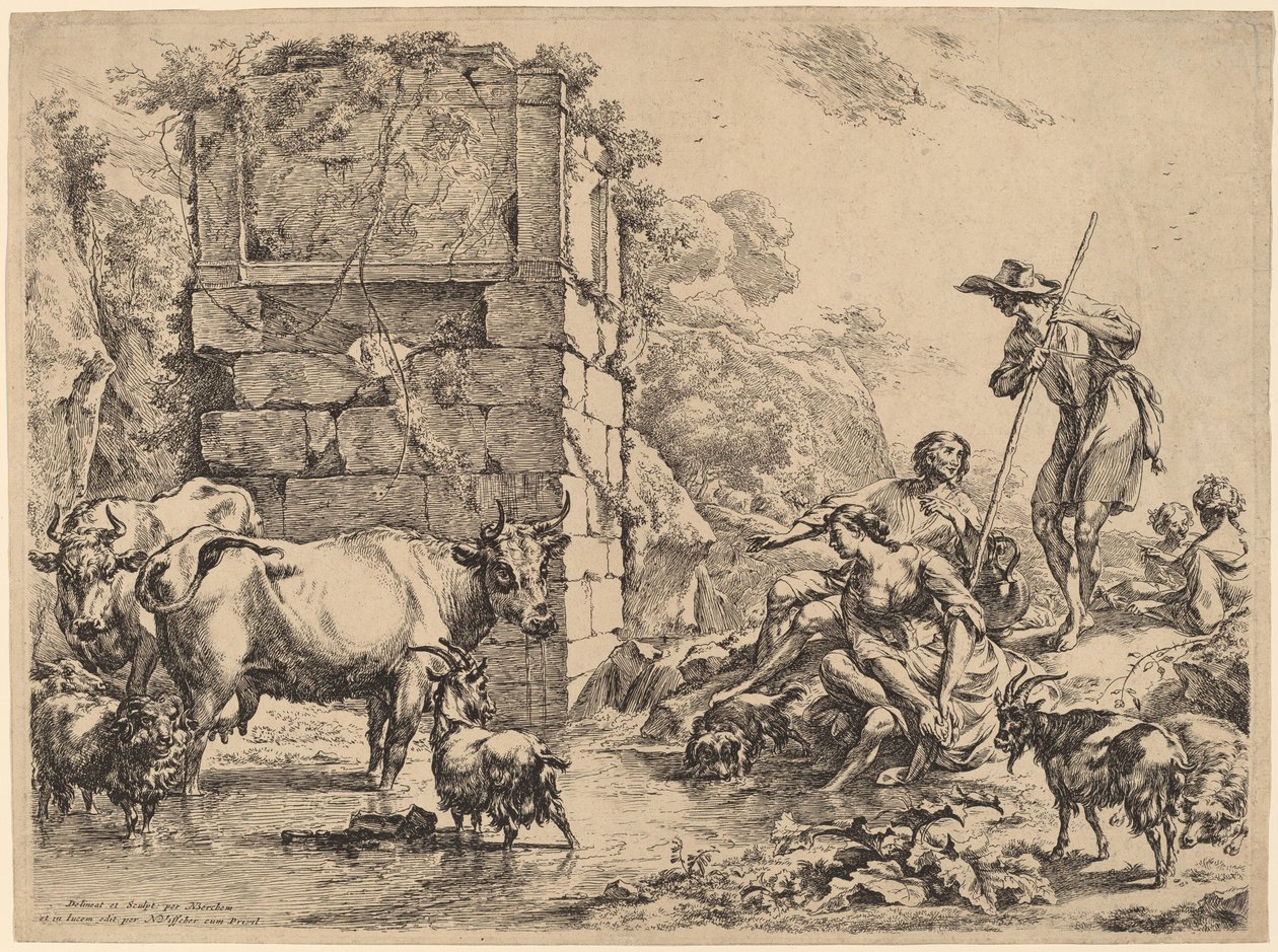 Beber Vaca de Nicolaes Pietersz Berchem