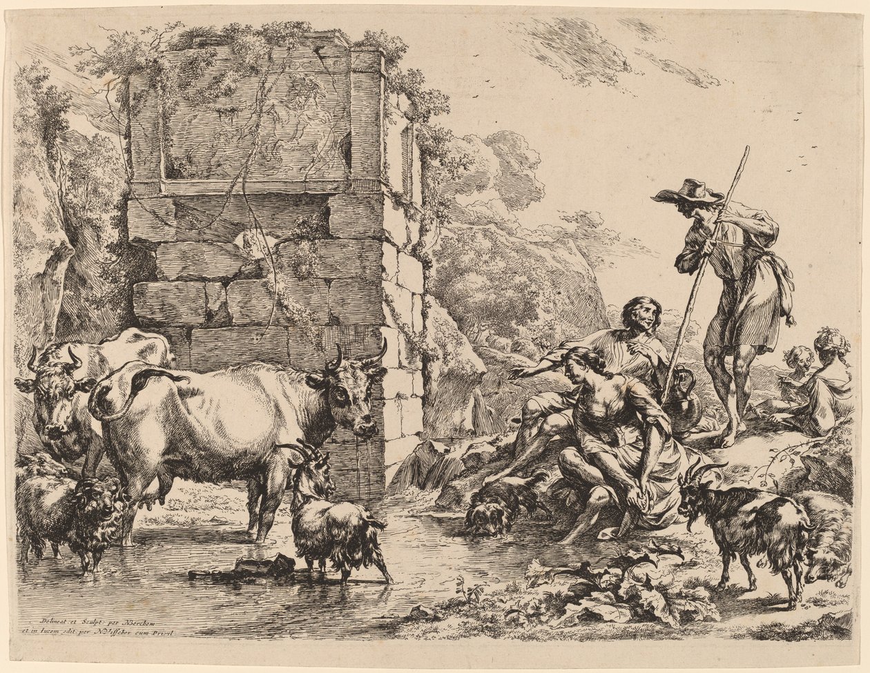 Beber Vaca de Nicolaes Pietersz Berchem