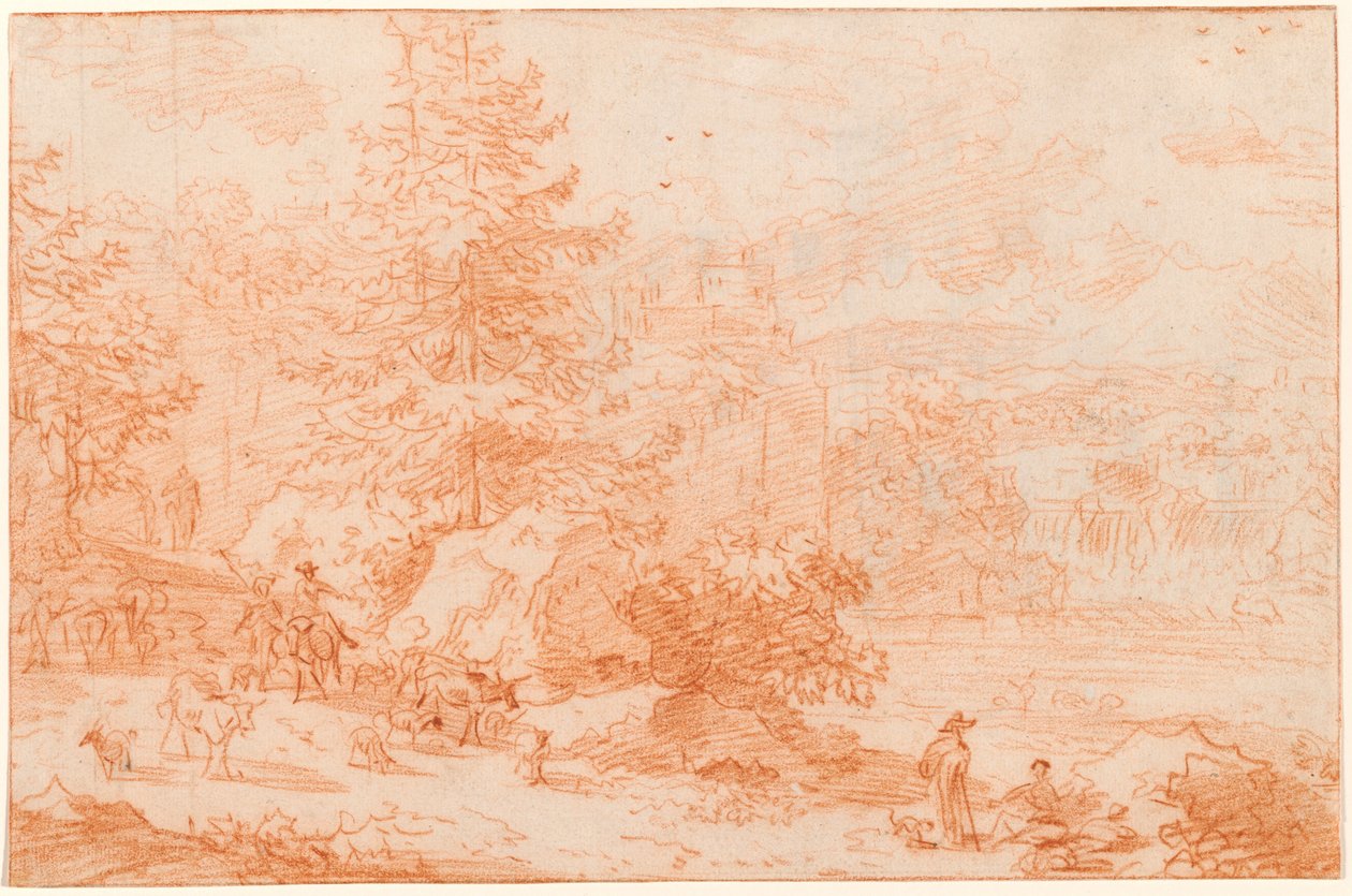 Fantasia de paisagem do norte evocando Tivoli de Nicolaes Pietersz Berchem