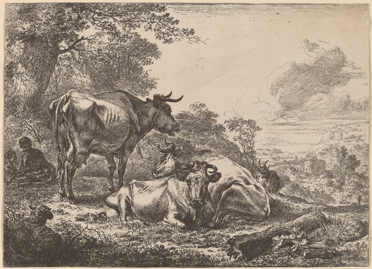 Vacas descansando de Nicolaes Pietersz Berchem