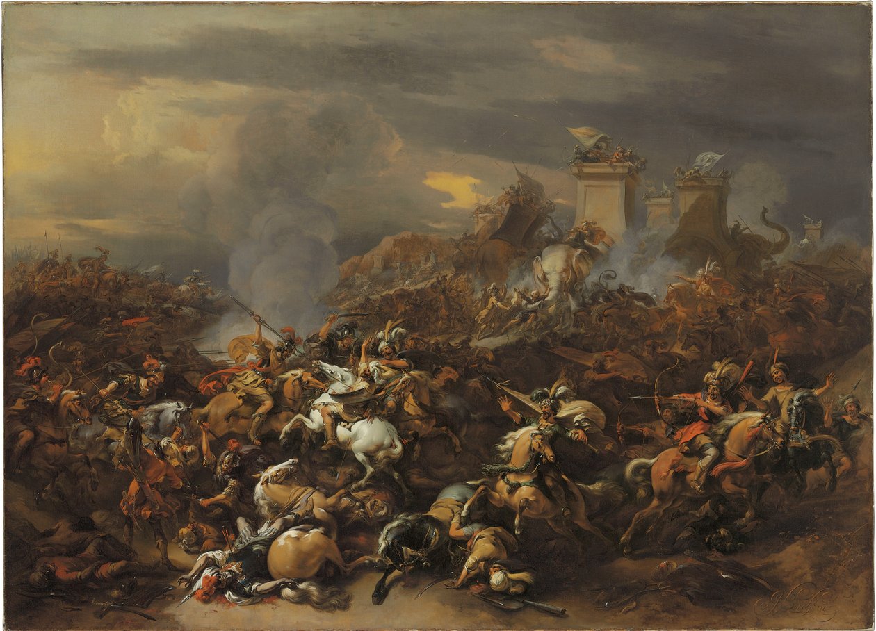 A batalha entre Alexandre e Porus de Nicolaes Pietersz. Berchem