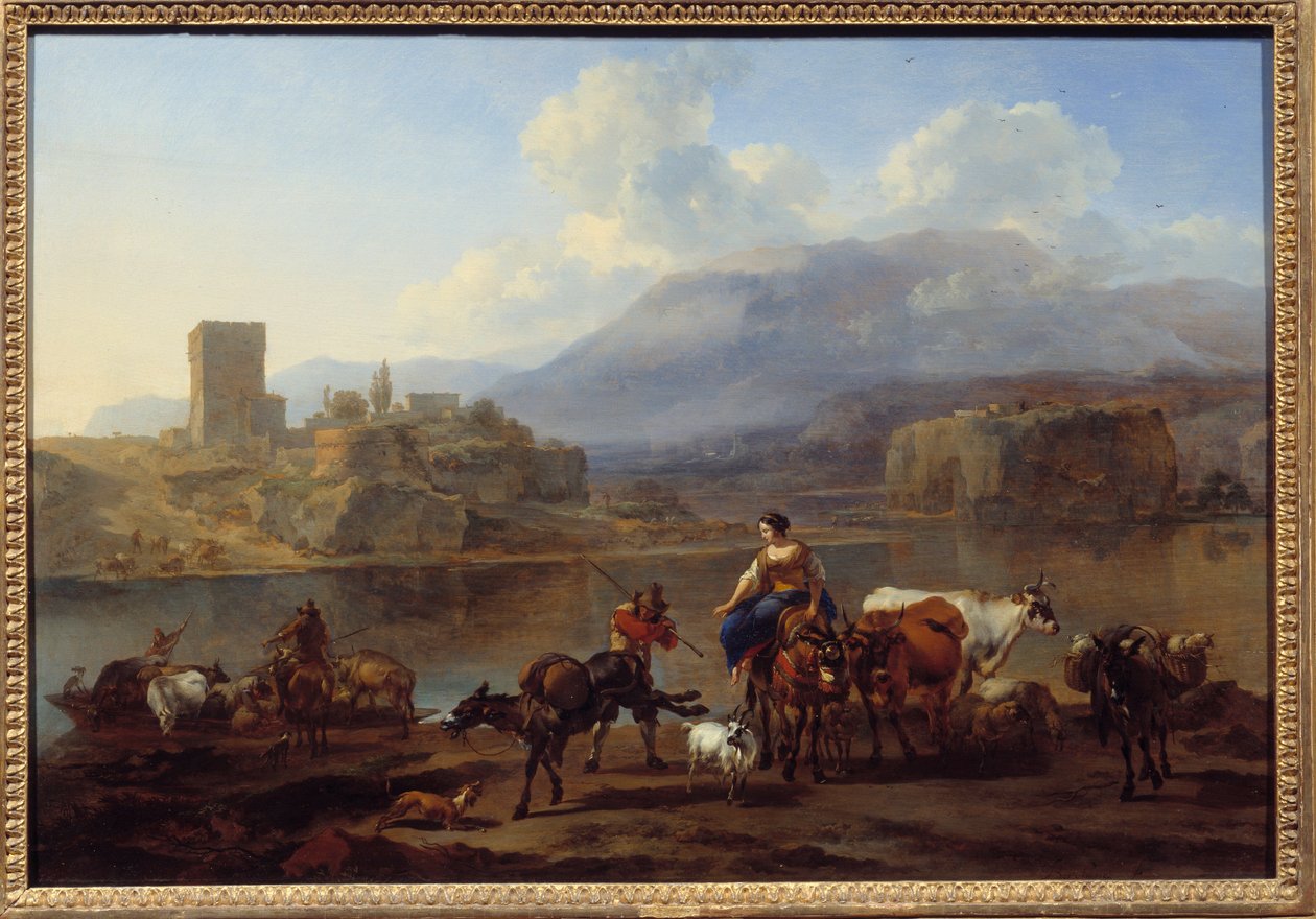 A passagem da bandeja de pintura por Bercherm van Haarlem (1620-1683) de Nicolaes Pietersz. Berchem