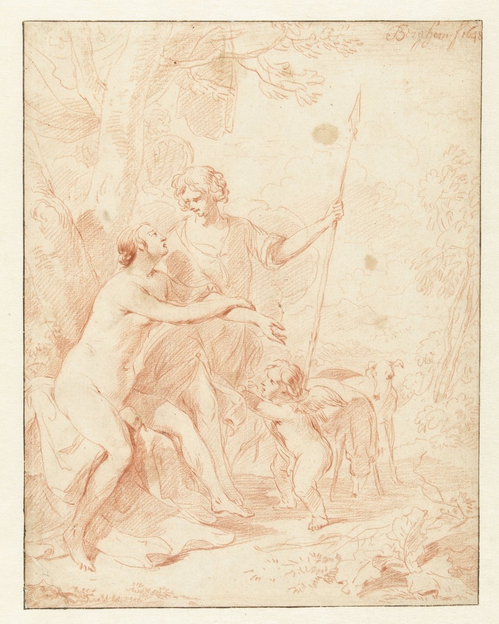 Vénus, Adónis e Cupido de Nicolaes Pietersz Berchem