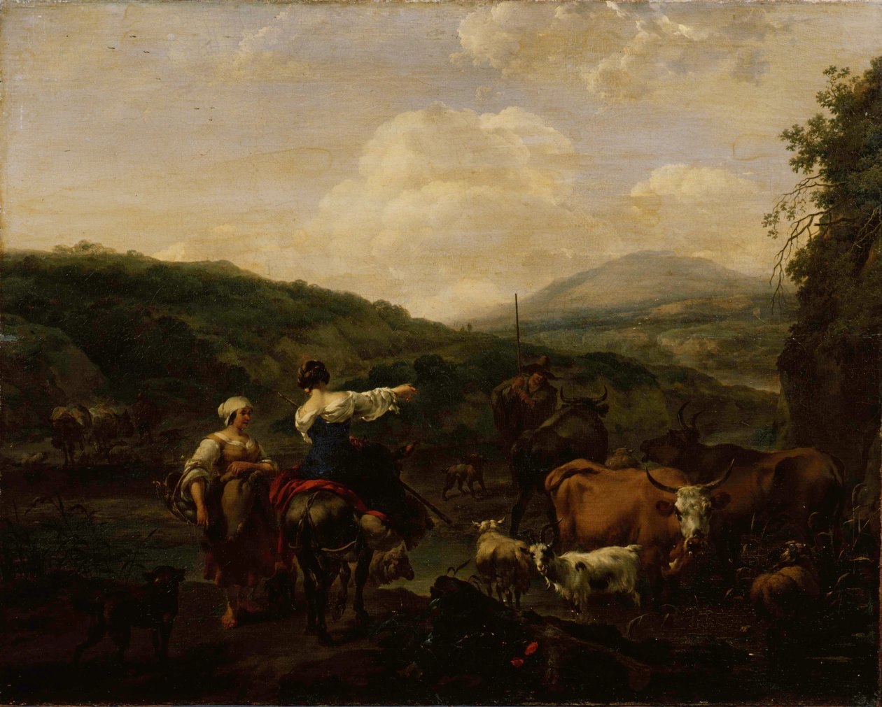 Gado num local de dispersão de Nicolaes Pieterszoon Berchem