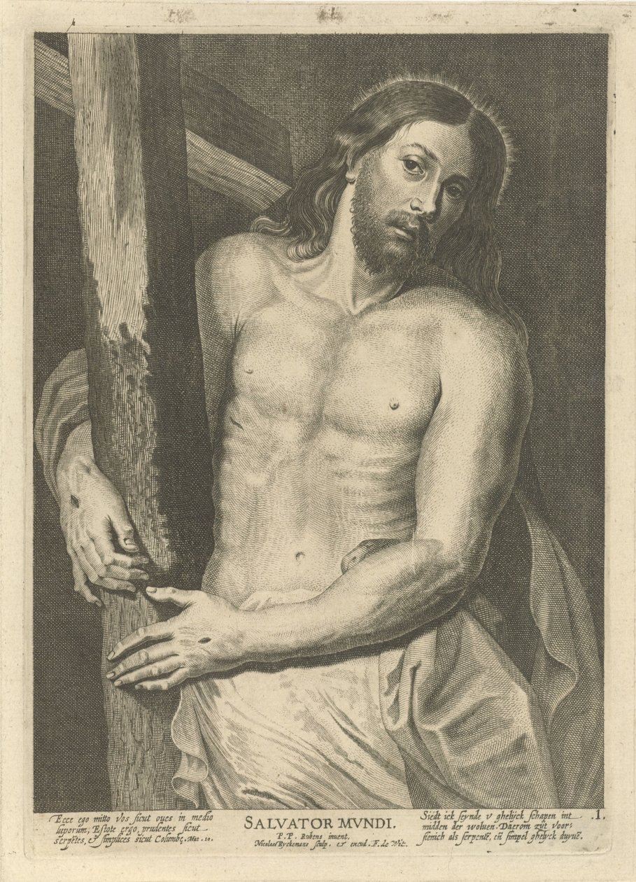 Cristo com a cruz
Cristo e treze apóstolos (título da série) de Nicolaes Ryckmans