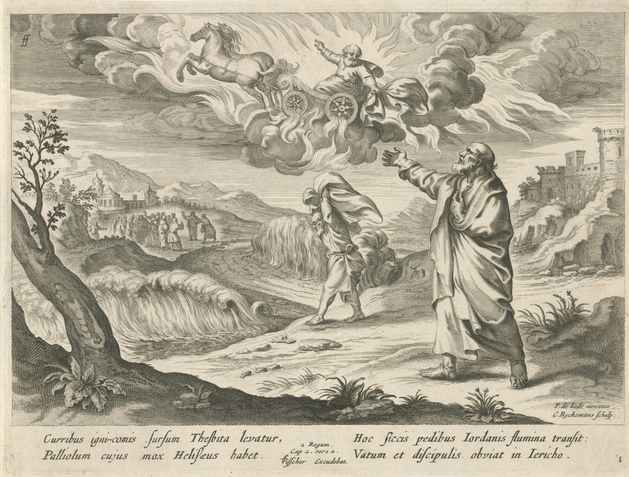 Elisha vê a ascensão de Elias
História de Elisha (título da série) de Nicolaes Ryckmans