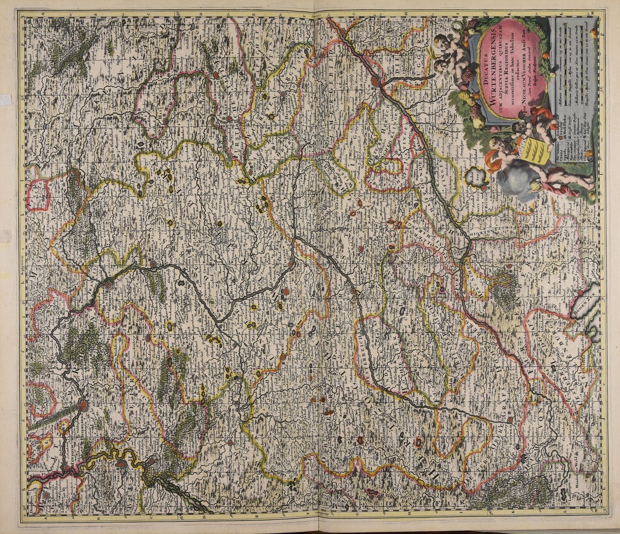 Ducatus Wurtenbergensis cum adjacentibus quibusdam Sueviae regionibus accuratissime in hanc tabulam redactus de Nicolaes Visscher