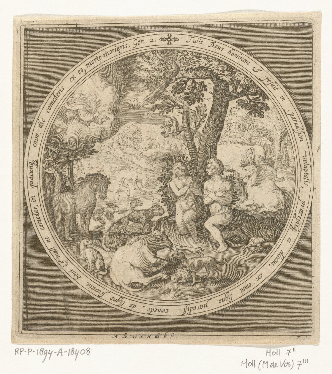 Adão e Eva no paraíso
Da criação à expulsão do paraíso (título da série) de Nicolaes de Bruyn