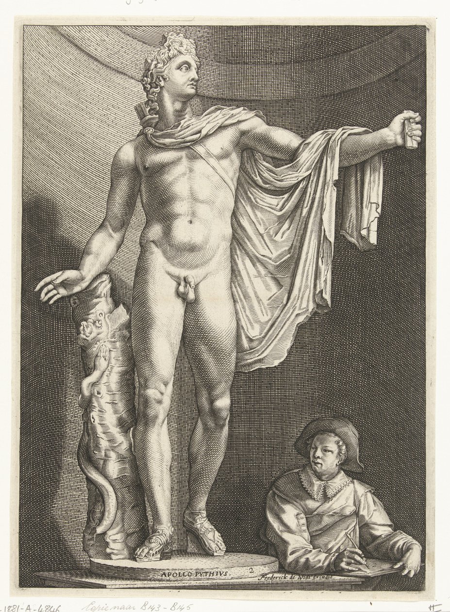 Miradouro Apollo
Apollo Pythivs (título sobre o objecto)
Três estátuas antigas em Roma depois de Goltzius (título da série) de Nicolaes de Bruyn