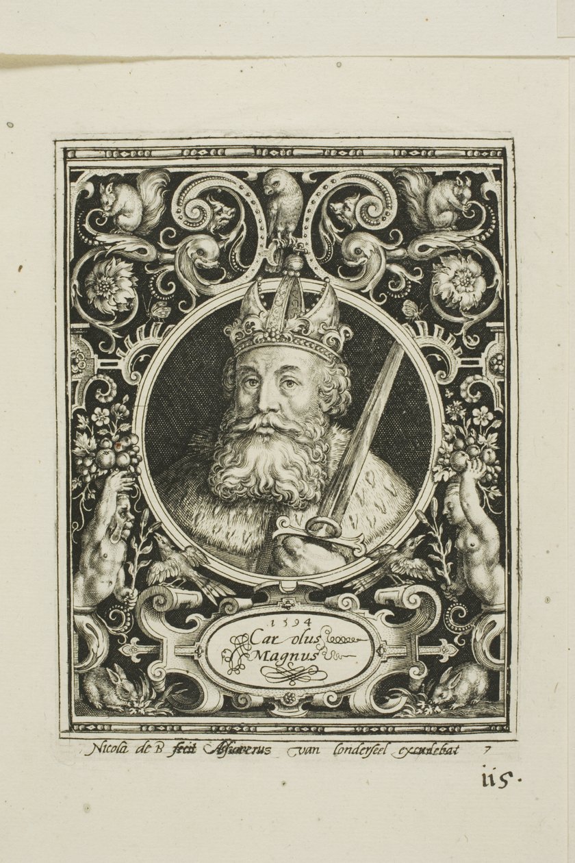 Carlos Magno, prato sete de Os Nove Dignos de Nicolaes de Bruyn