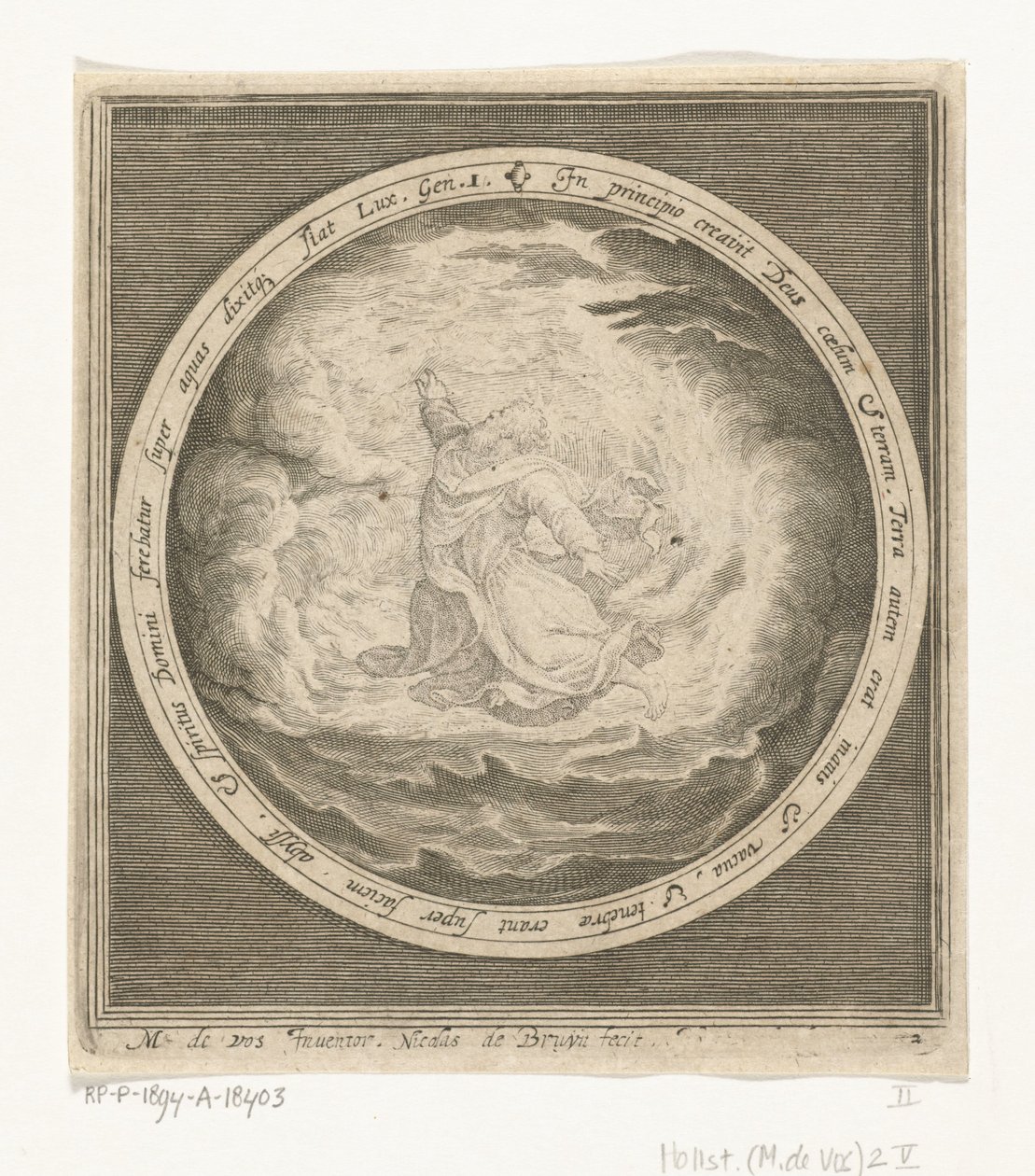 Primeiro dia da criação: Deus cria o céu e a terra
Da criação à expulsão do paraíso (título da série) de Nicolaes de Bruyn
