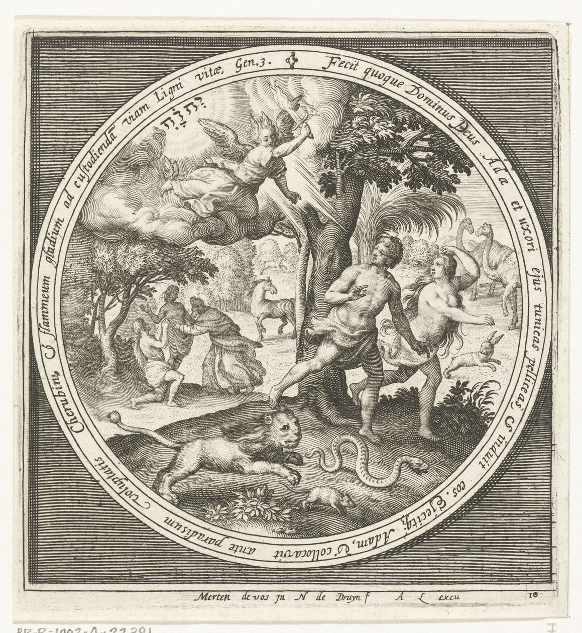 Expulsão do paraíso de Nicolaes de Bruyn