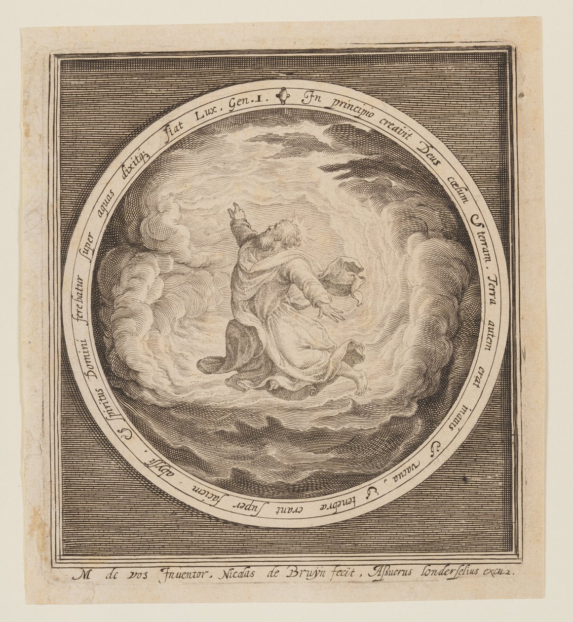 O Primeiro Dia: A Criação do Céu e da Terra, desde a Criação até à Expulsão do Paraíso de Nicolaes de Bruyn