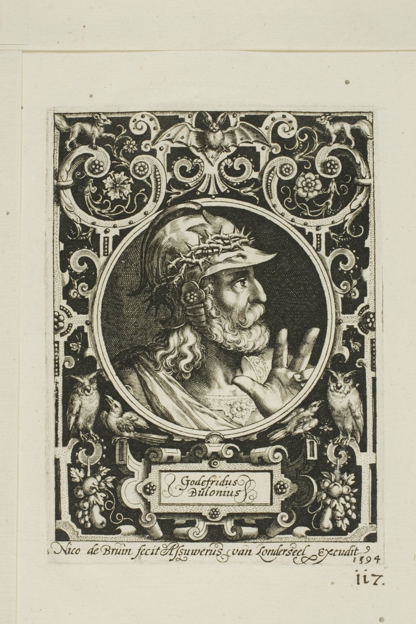 Godfrey de Bouillon, prato nove de The Nine Worthies de Nicolaes de Bruyn