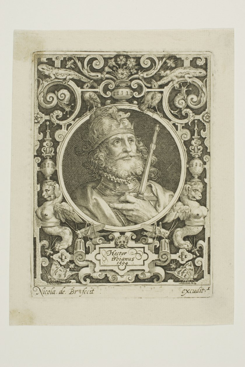 Heitor de Troia, prato um de Os Nove Dignos de Nicolaes de Bruyn