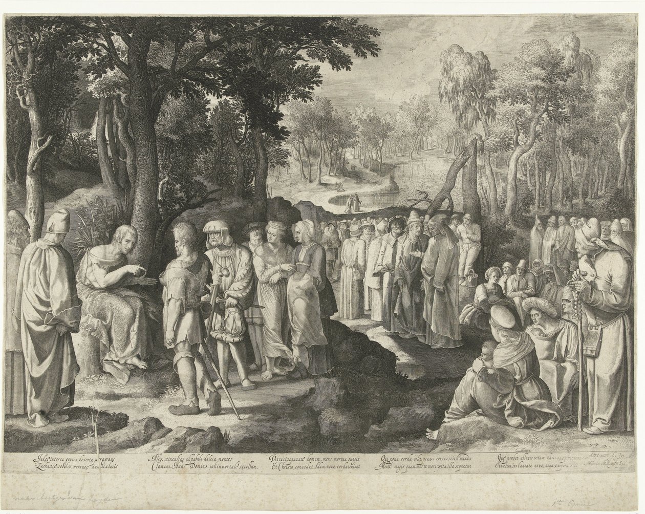 João Batista prega à multidão de Nicolaes de Bruyn