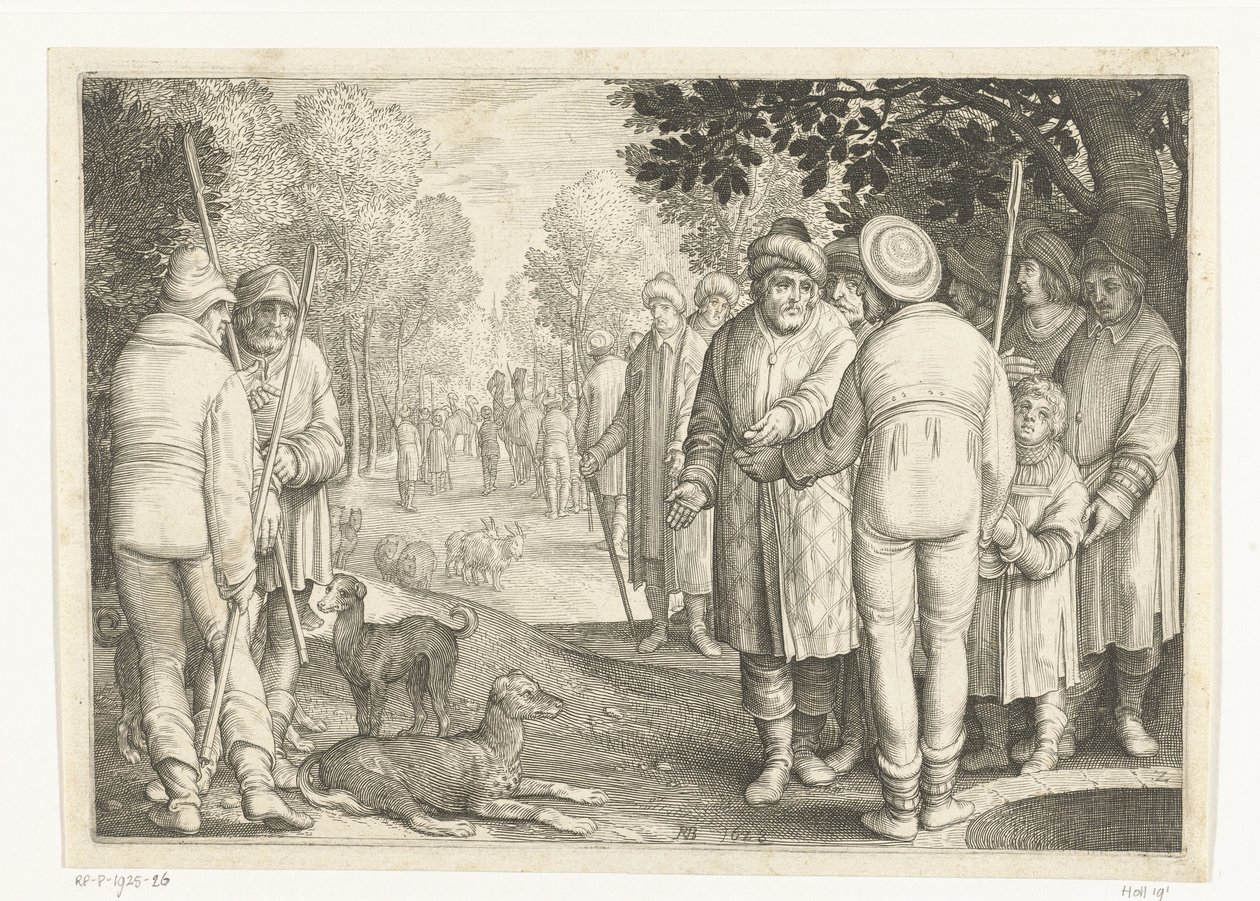 José é vendido pelos seus irmãos aos mercadores no poço
História de José (título da série) de Nicolaes de Bruyn