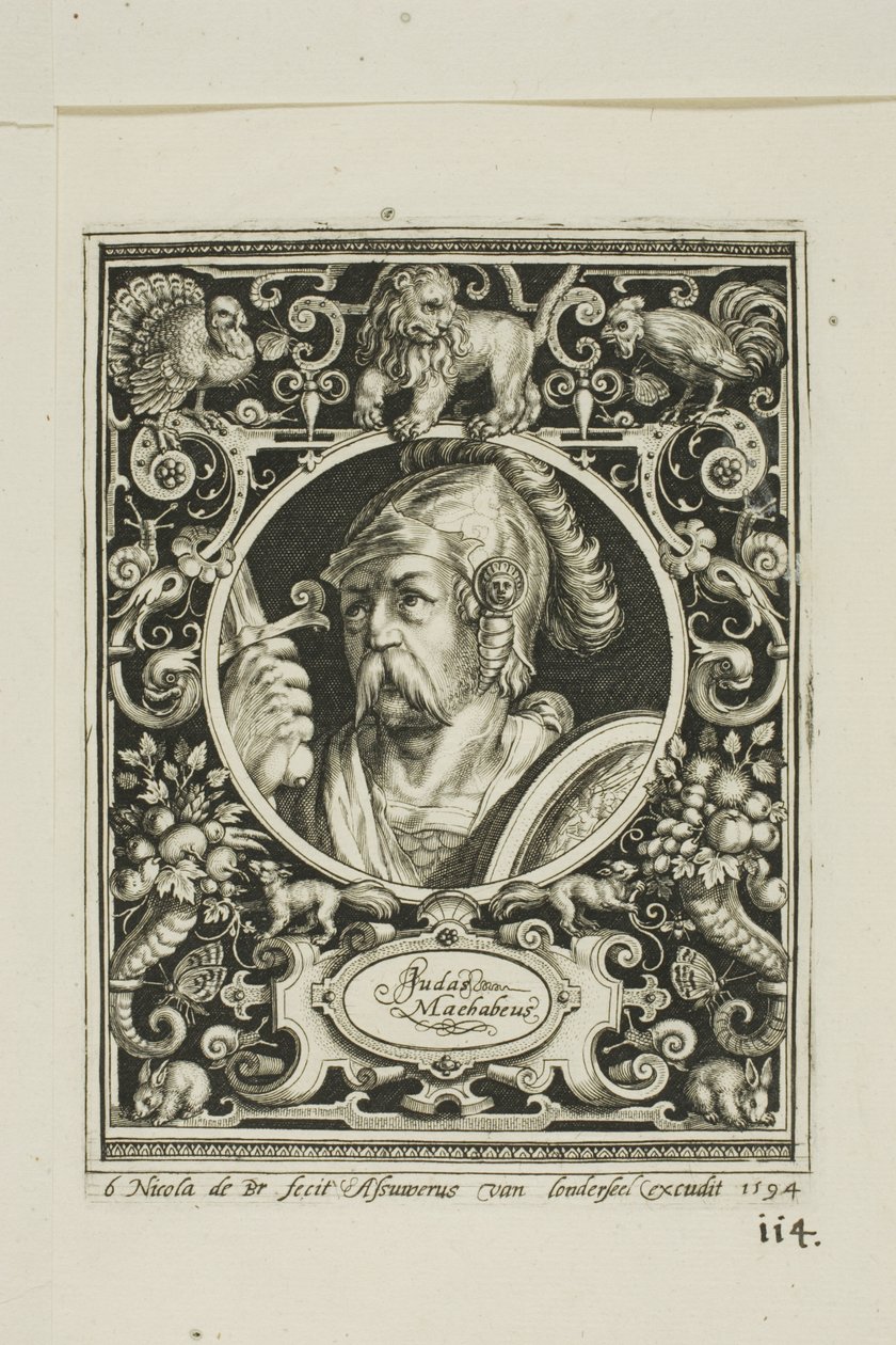 Judas Macabee, prato seis de The Nine Worthies de Nicolaes de Bruyn