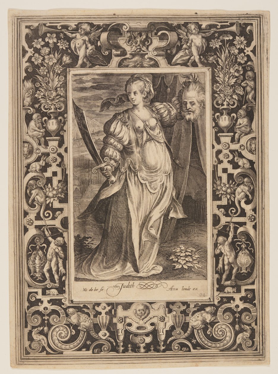 Judith, prato seis de Os Nove Dignos de Nicolaes de Bruyn