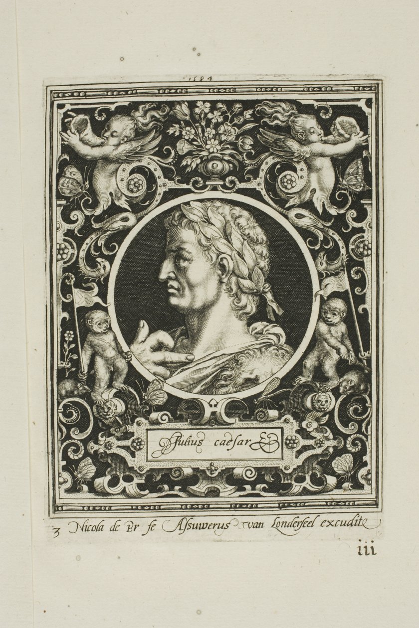 Júlio César, prato três de Os Nove Dignos de Nicolaes de Bruyn