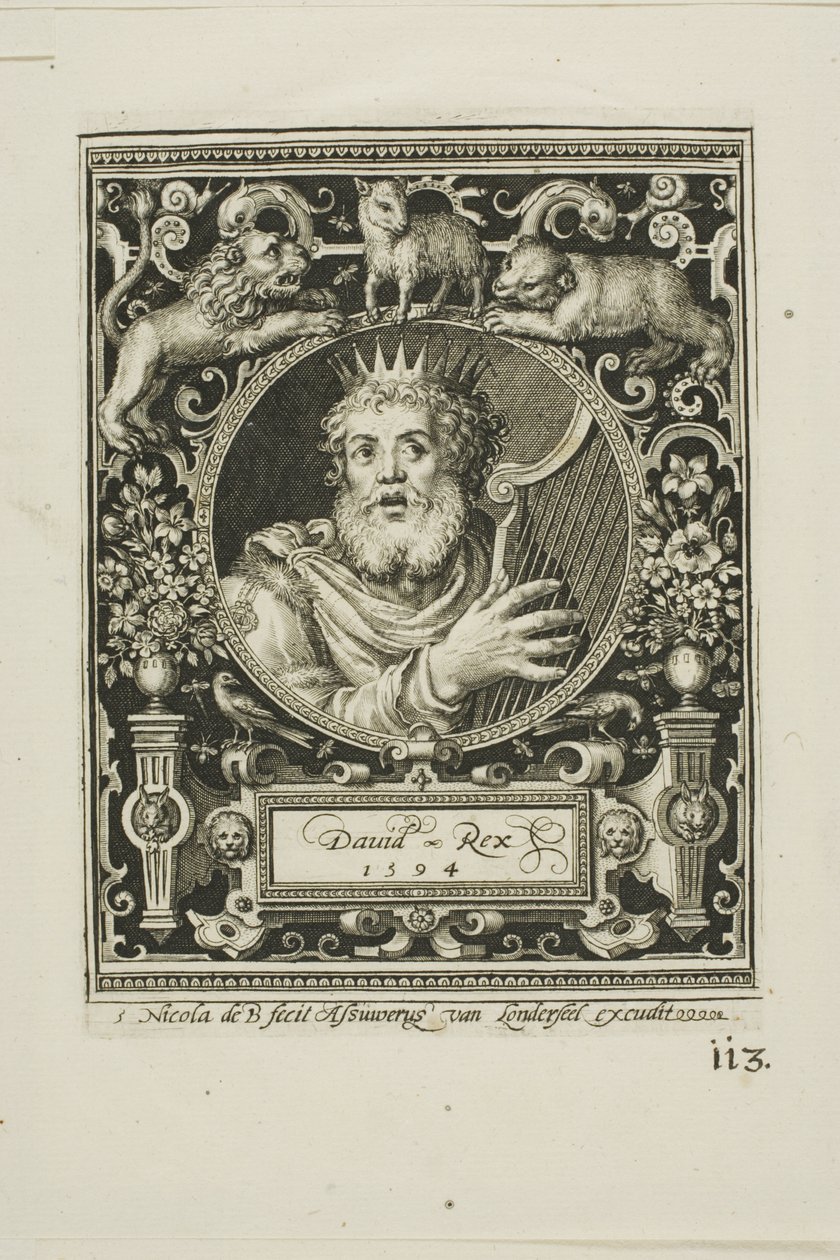 Rei David, prato cinco de "Os Nove Dignos". de Nicolaes de Bruyn