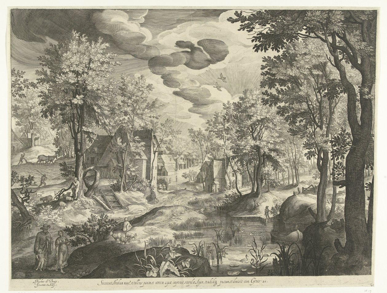 Paisagem com Hagar e Ismael de Nicolaes de Bruyn