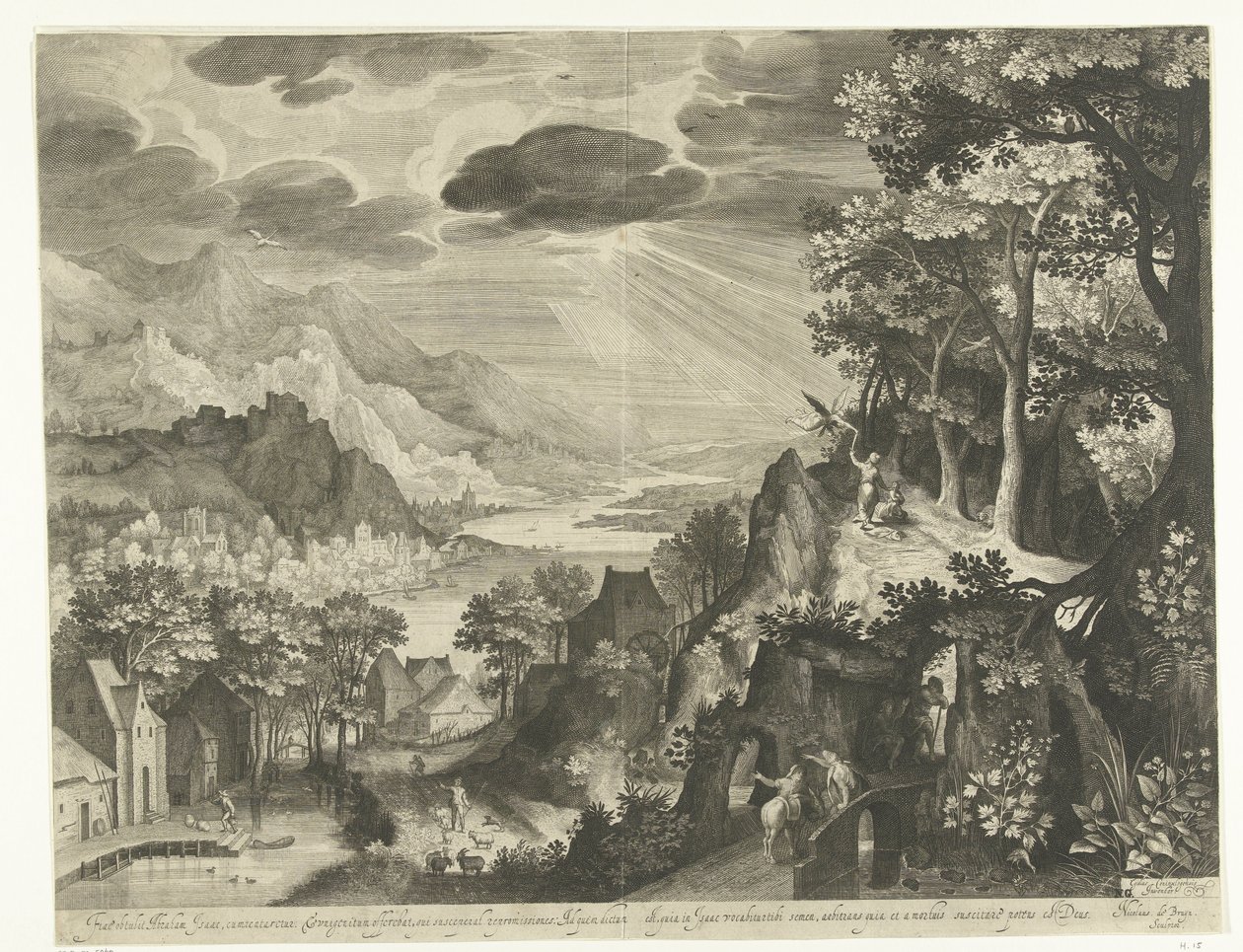 Paisagem com o sacrifício de Abraão de Nicolaes de Bruyn