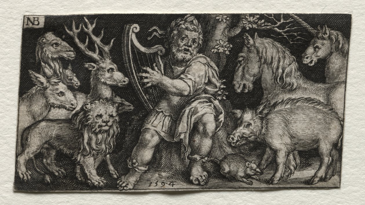 Orfeu encantando os animais de Nicolaes de Bruyn