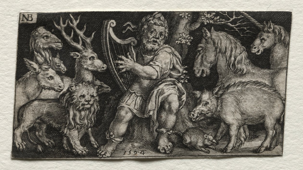 Orfeu Encantando os Animais, 1594. de Nicolaes de Bruyn