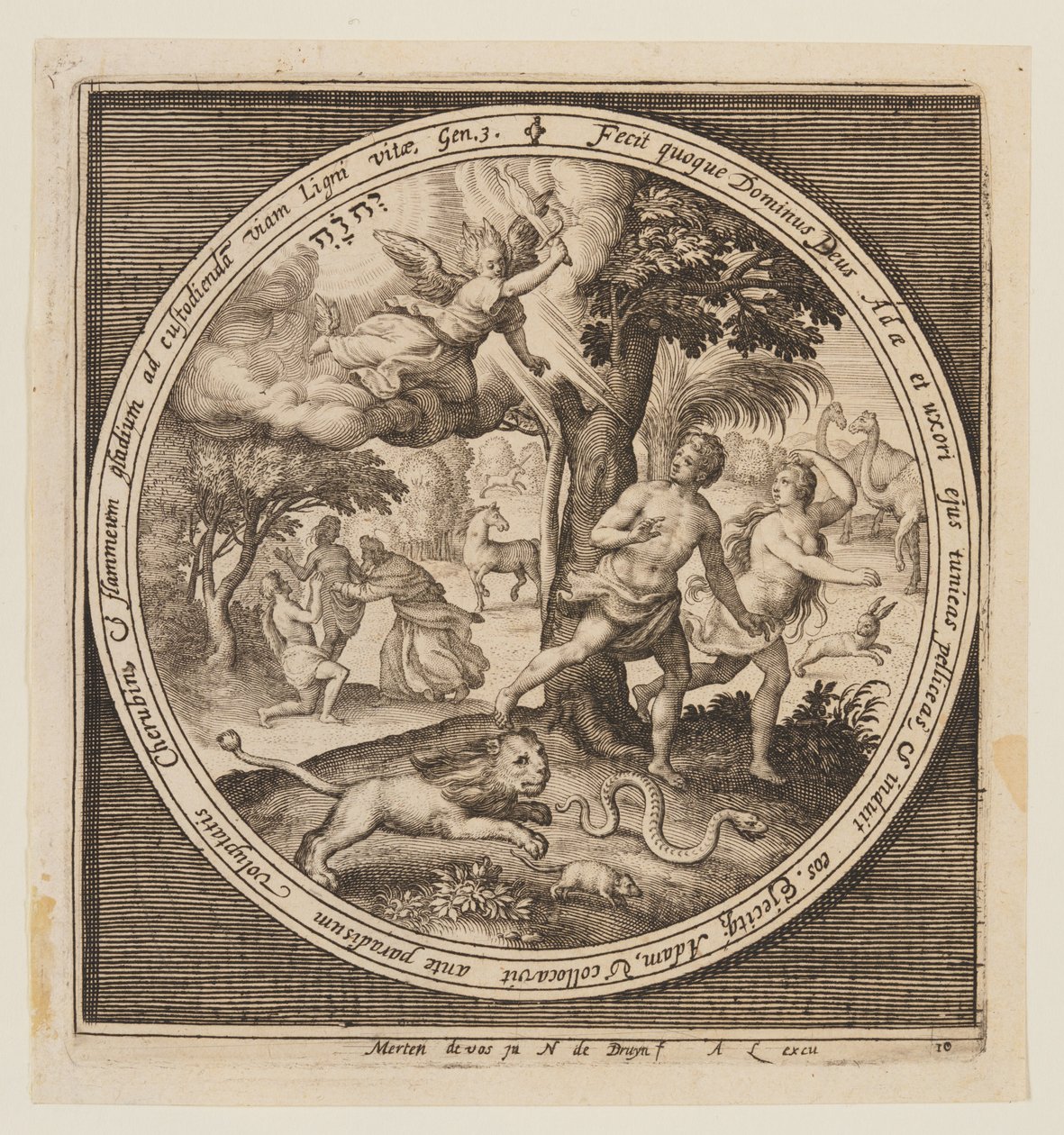 A expulsão, desde a criação até à expulsão do Paraíso de Nicolaes de Bruyn