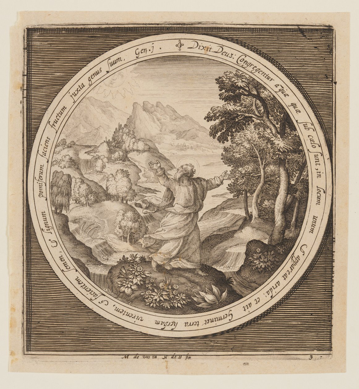 Terceiro Dia: A Criação da Terra e da Vegetação, desde a Criação até à Expulsão do Paraíso de Nicolaes de Bruyn